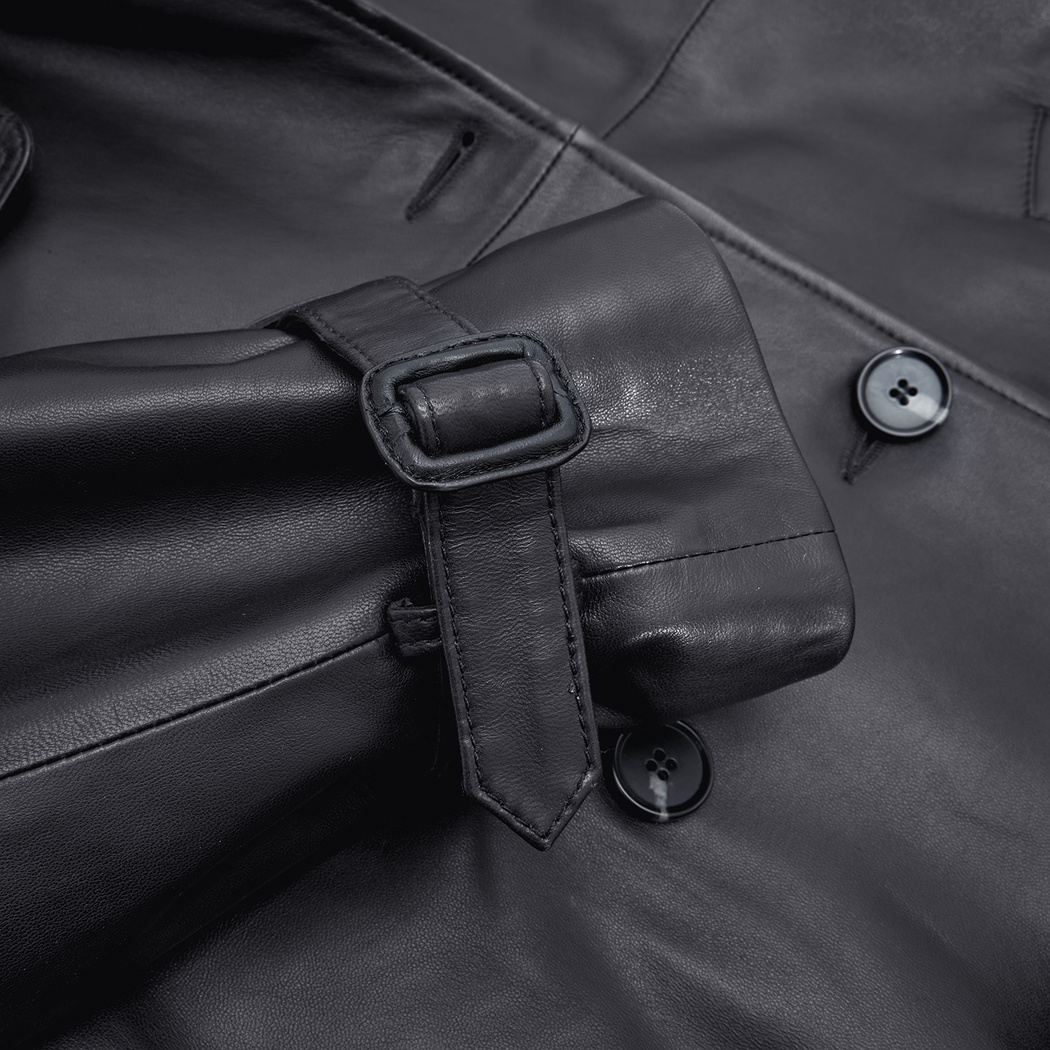 Lydia Siyah Kadın Deri Pardösü