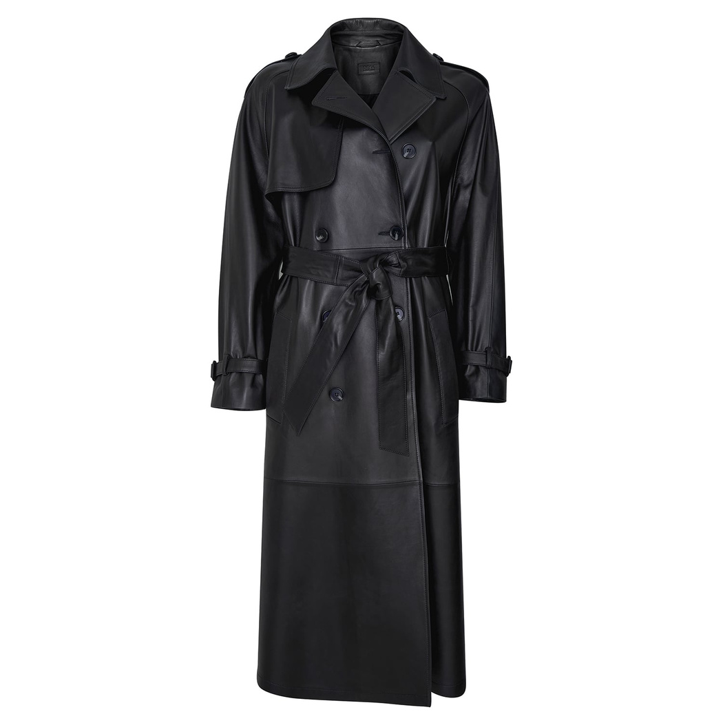 Lydia Siyah Kadın Deri Pardösü