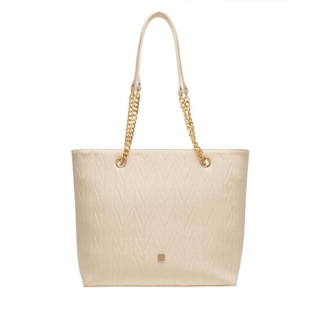 Madelyn Bej Kadın Zincir Detaylı  Alışveriş Çantası