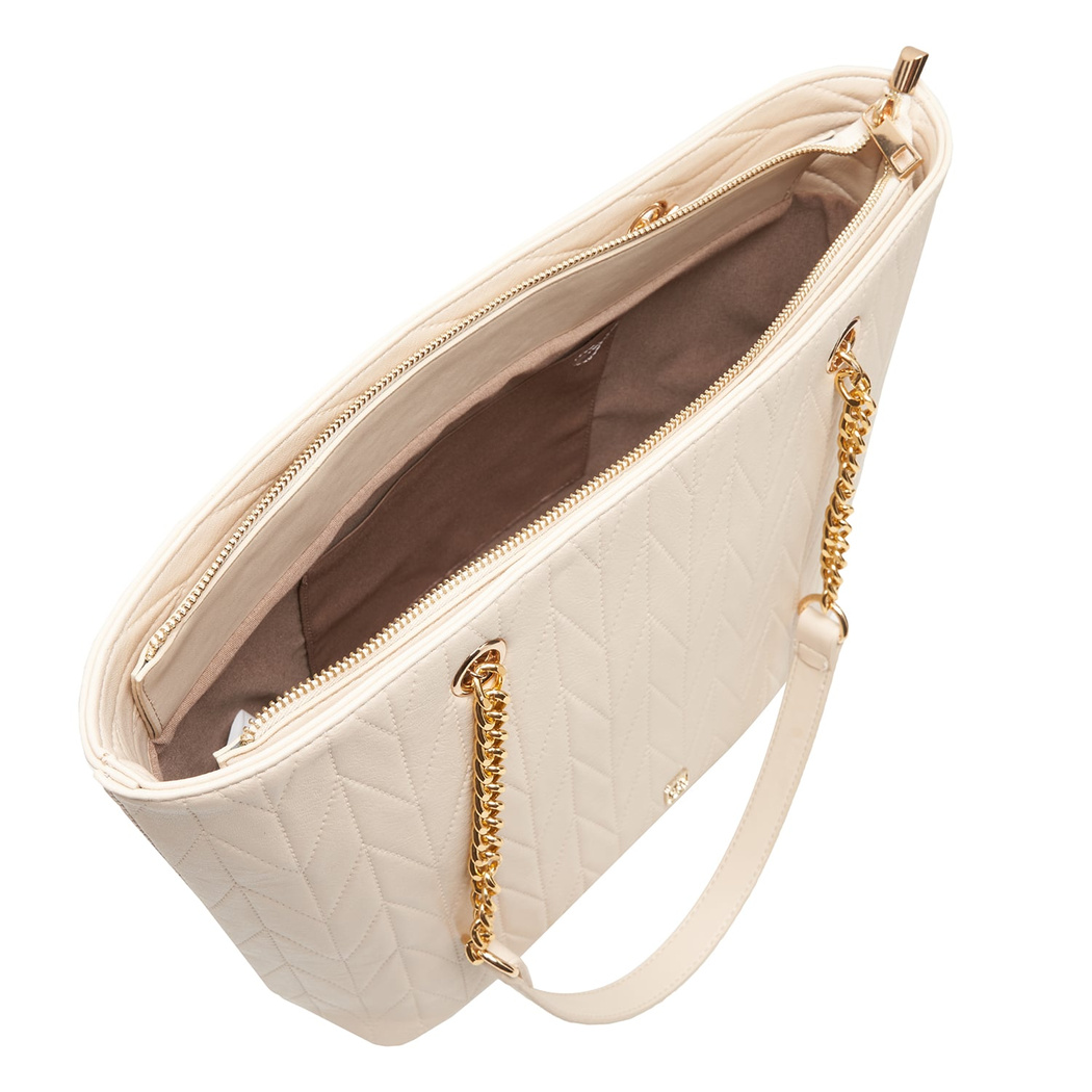 Madelyn Bej Kadın Zincir Detaylı  Alışveriş Çantası