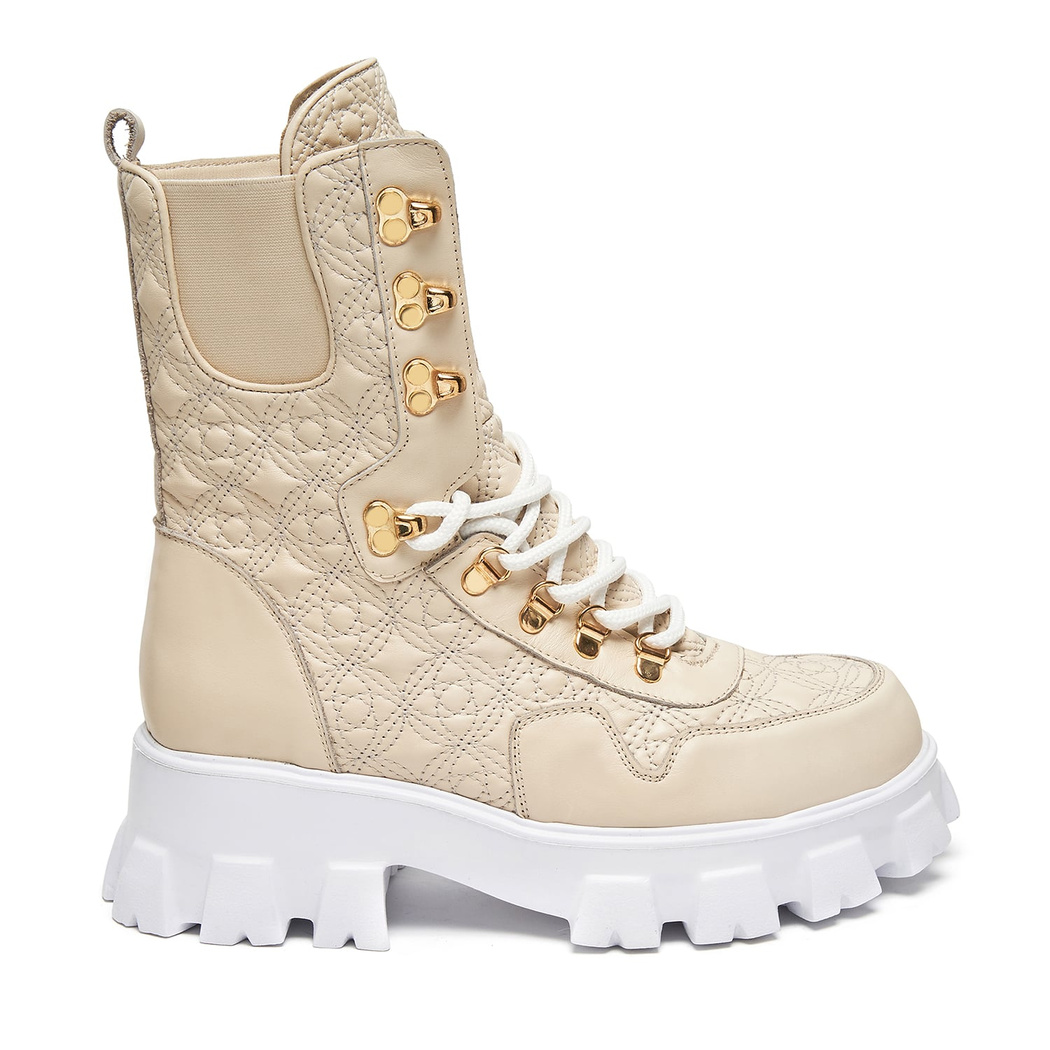 Mailo Ekru Kadın Kapitoneli Deri Bot