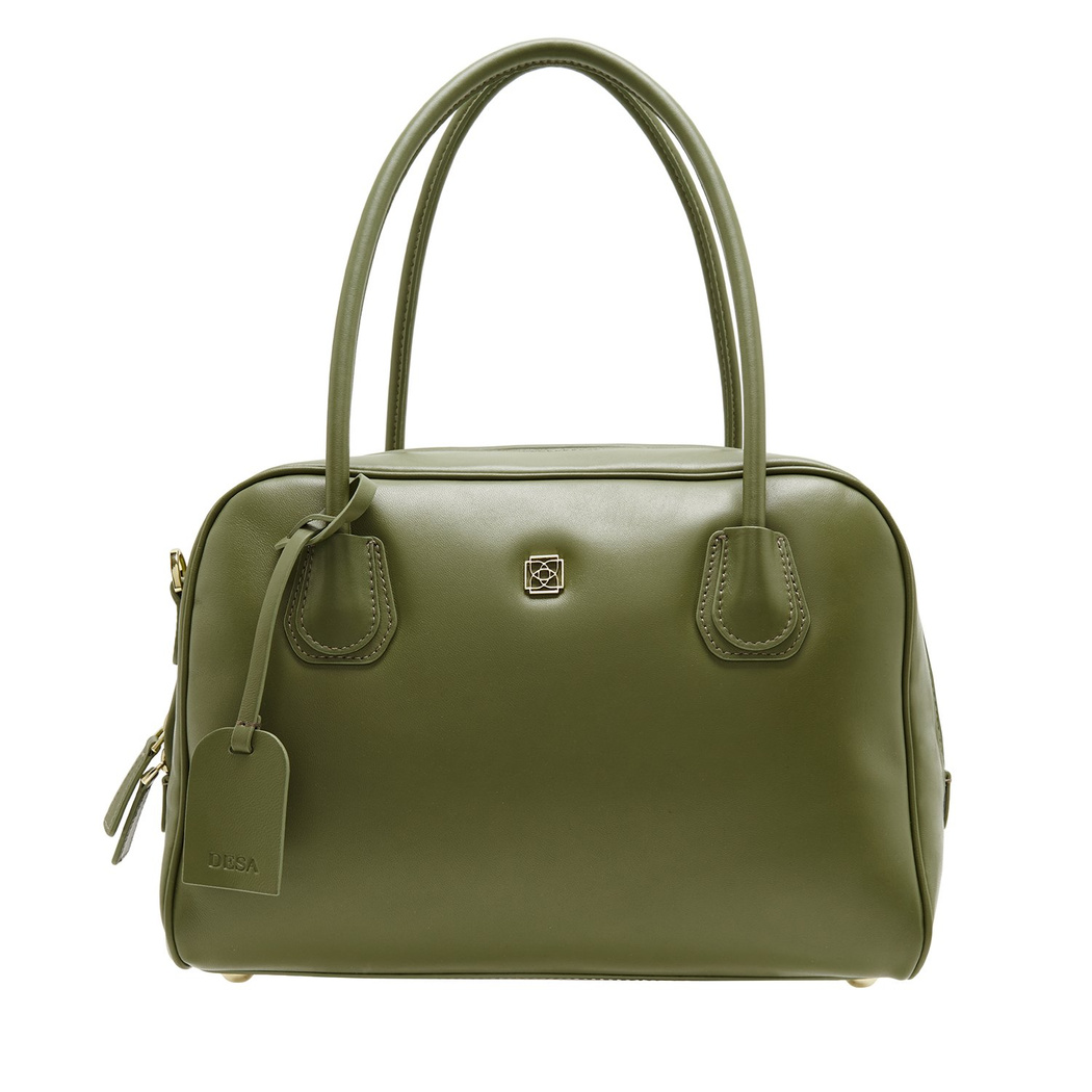 Manly Haki Kadın Deri Omuz Çantası