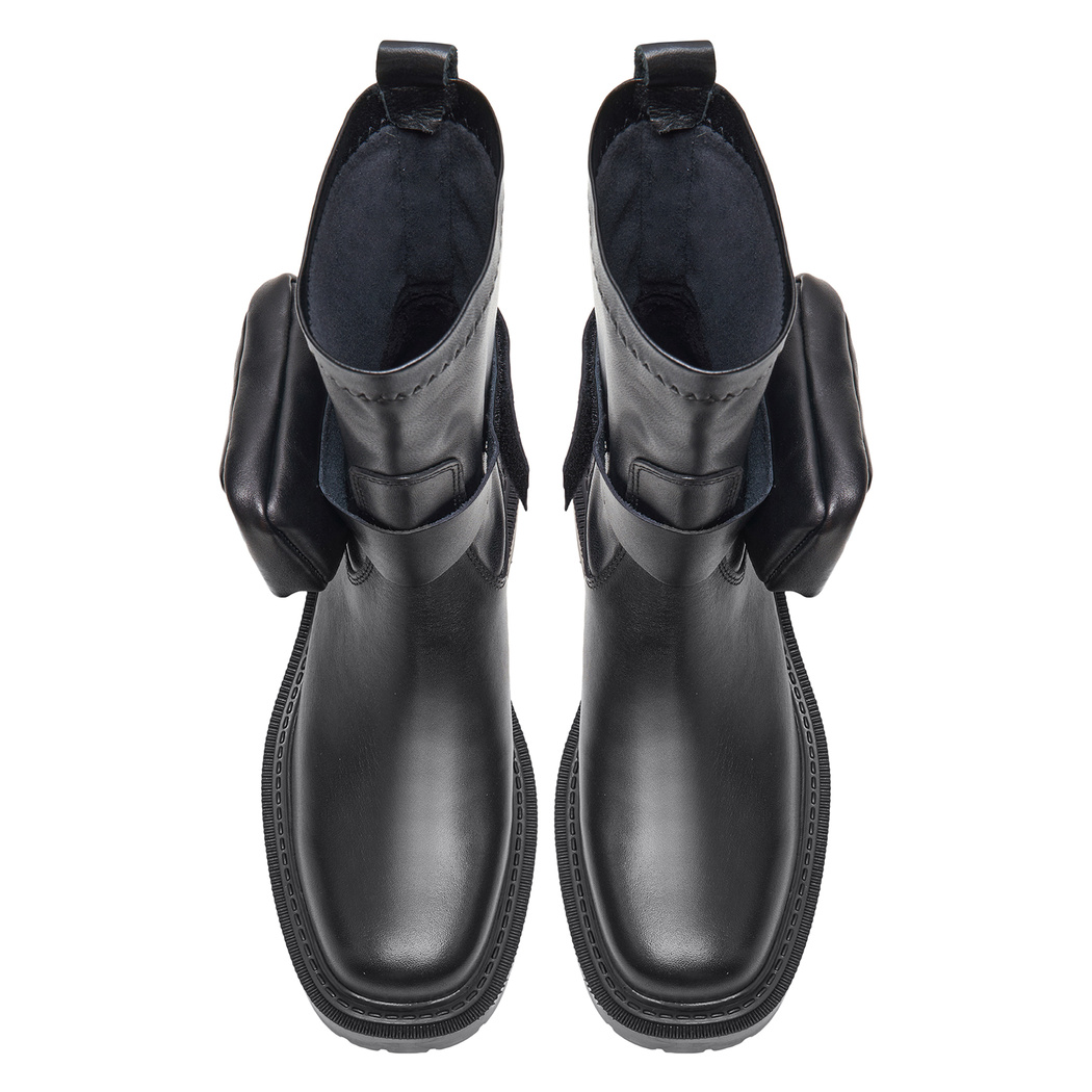 Marble Siyah Kadın Deri Bot