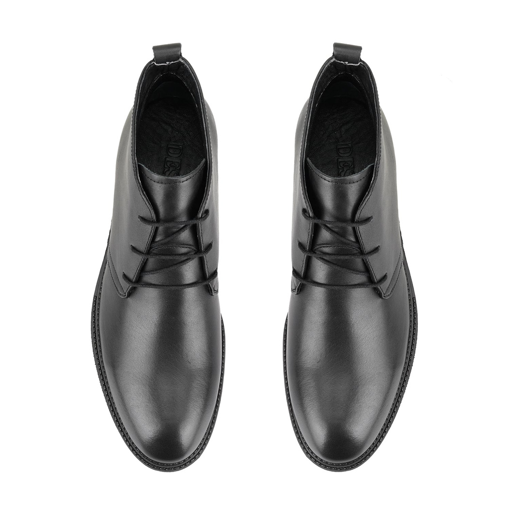 Marc Siyah Erkek Bağcıklı Deri Bot