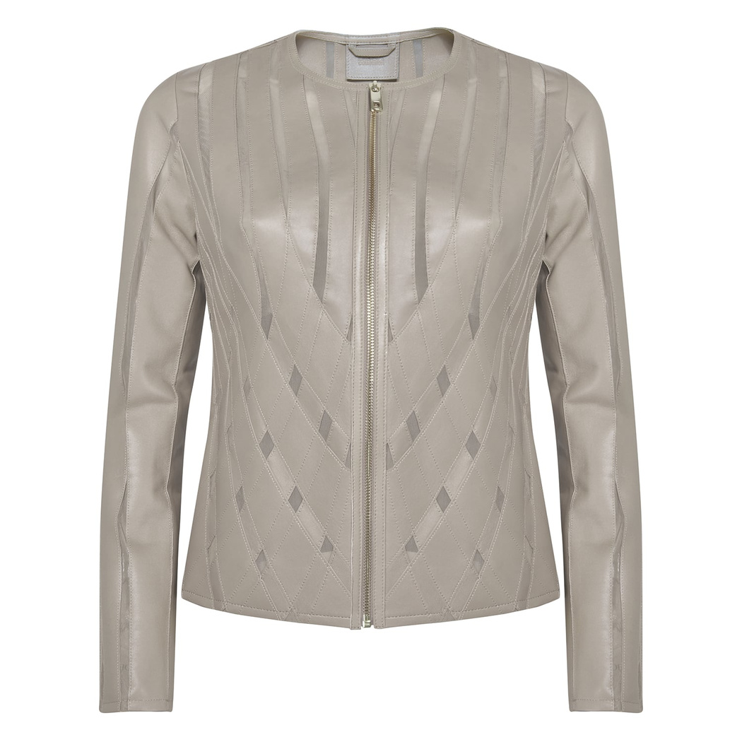 Marita Kadın Dairesel Panelli Deri Ceket