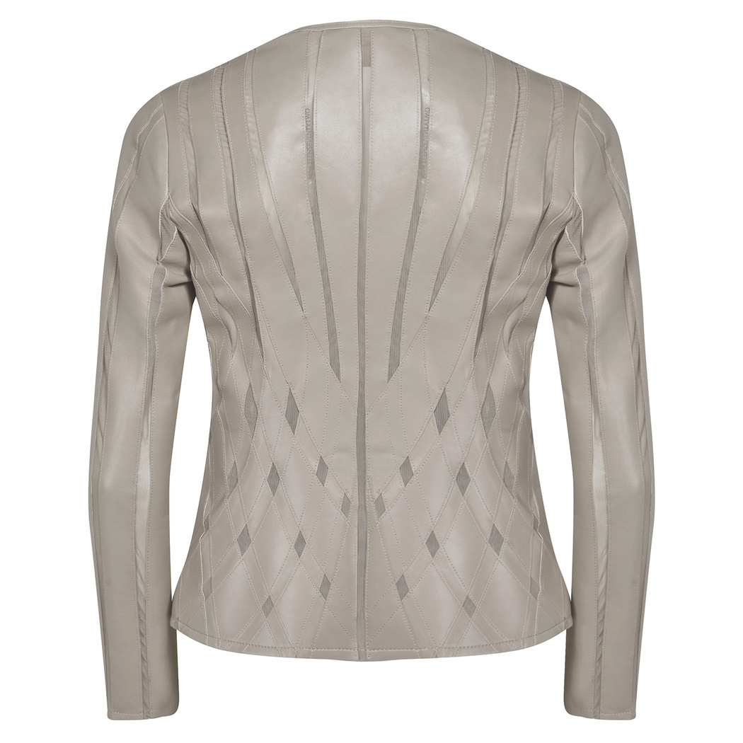 Marita Kadın Dairesel Panelli Deri Ceket