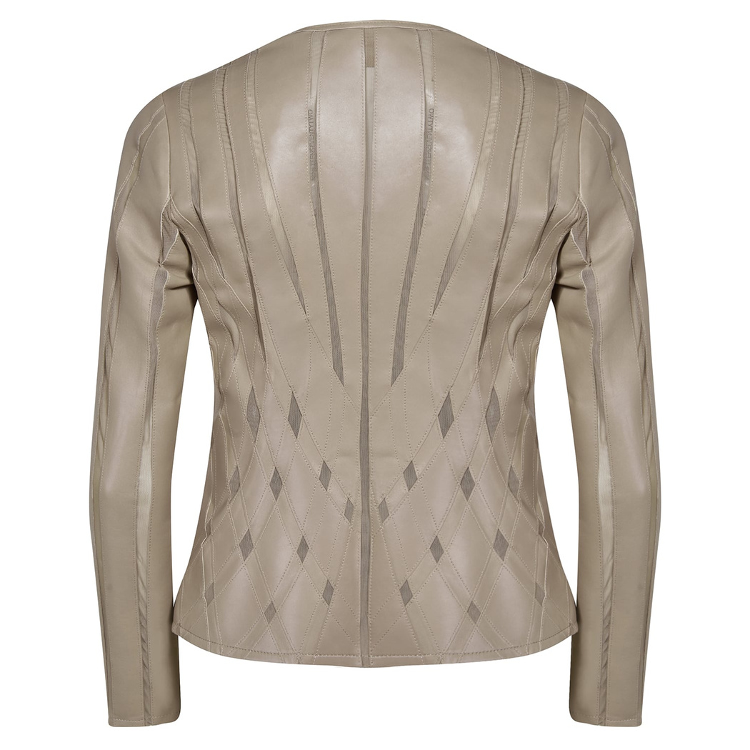 Marita Kadın Dairesel Panelli Deri Ceket
