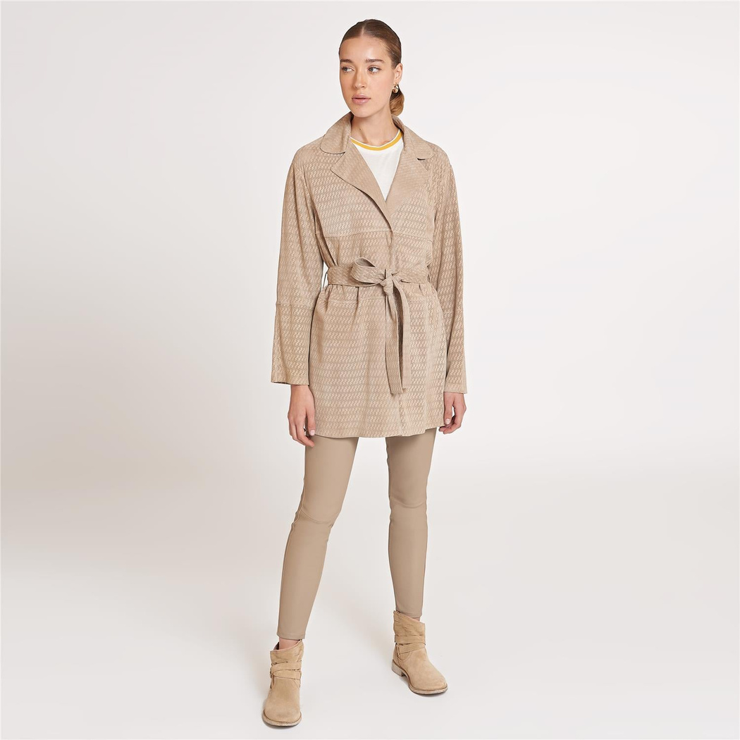 Marita Kadın Süet Perfore Trençkot