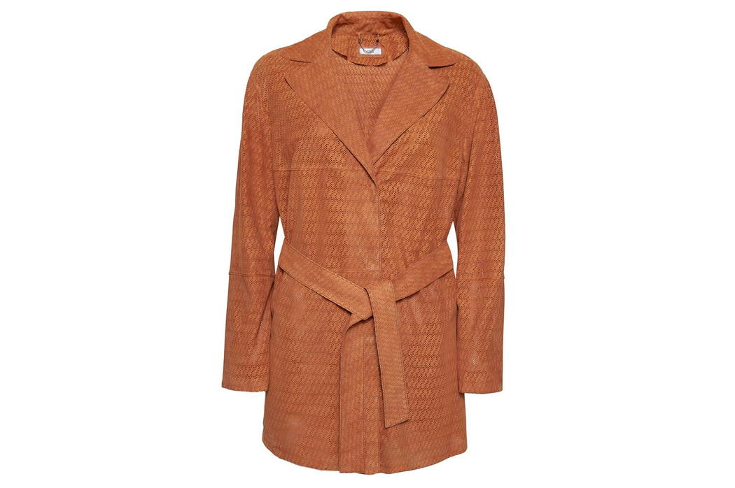 Marita Kadın Süet Perfore Trençkot