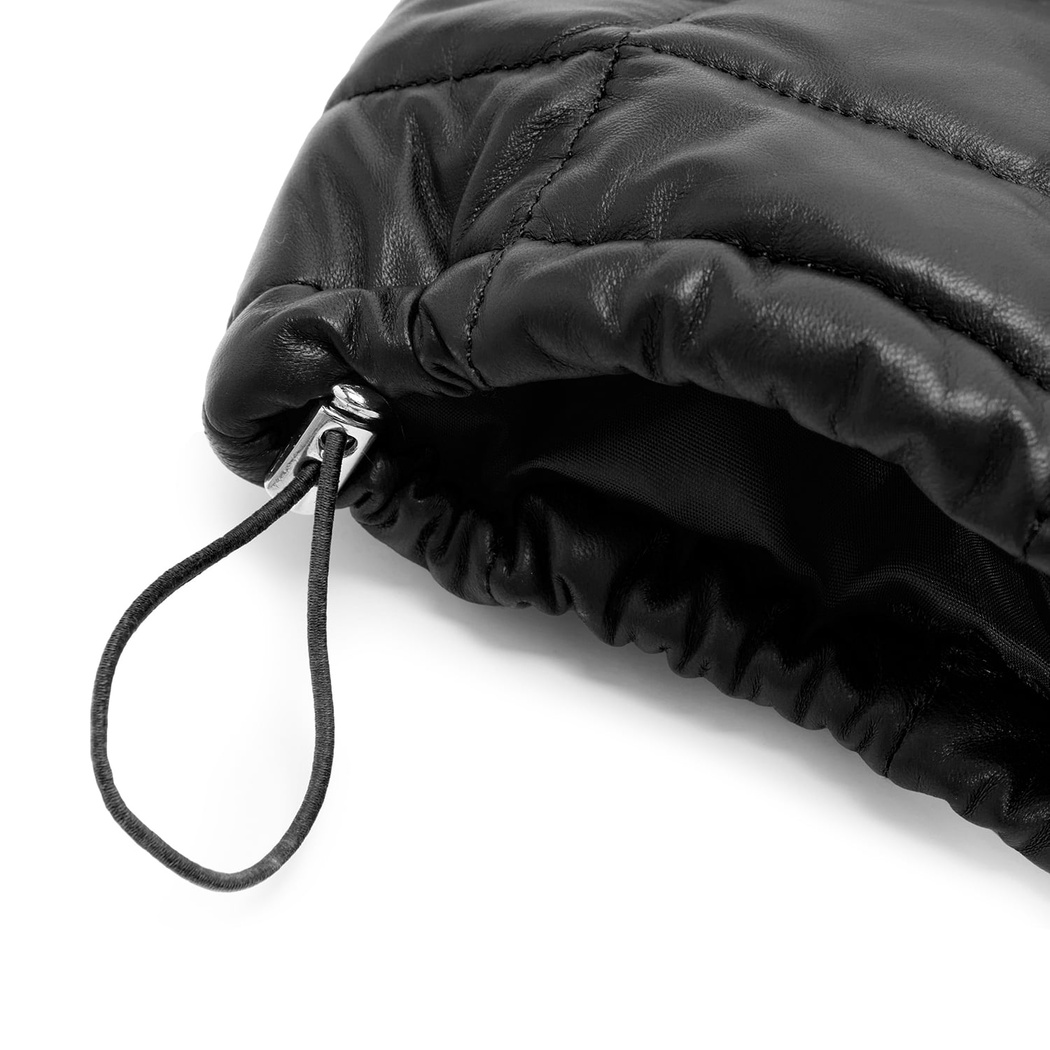 Marquise Siyah Kadın Kısa Puffer Deri Yelek