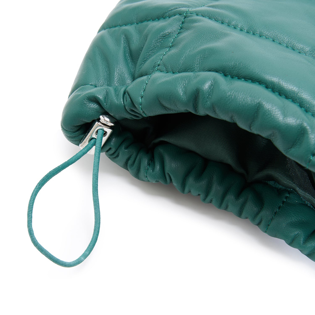 Marquise Yeşil Kadın Kısa Puffer Deri Yelek