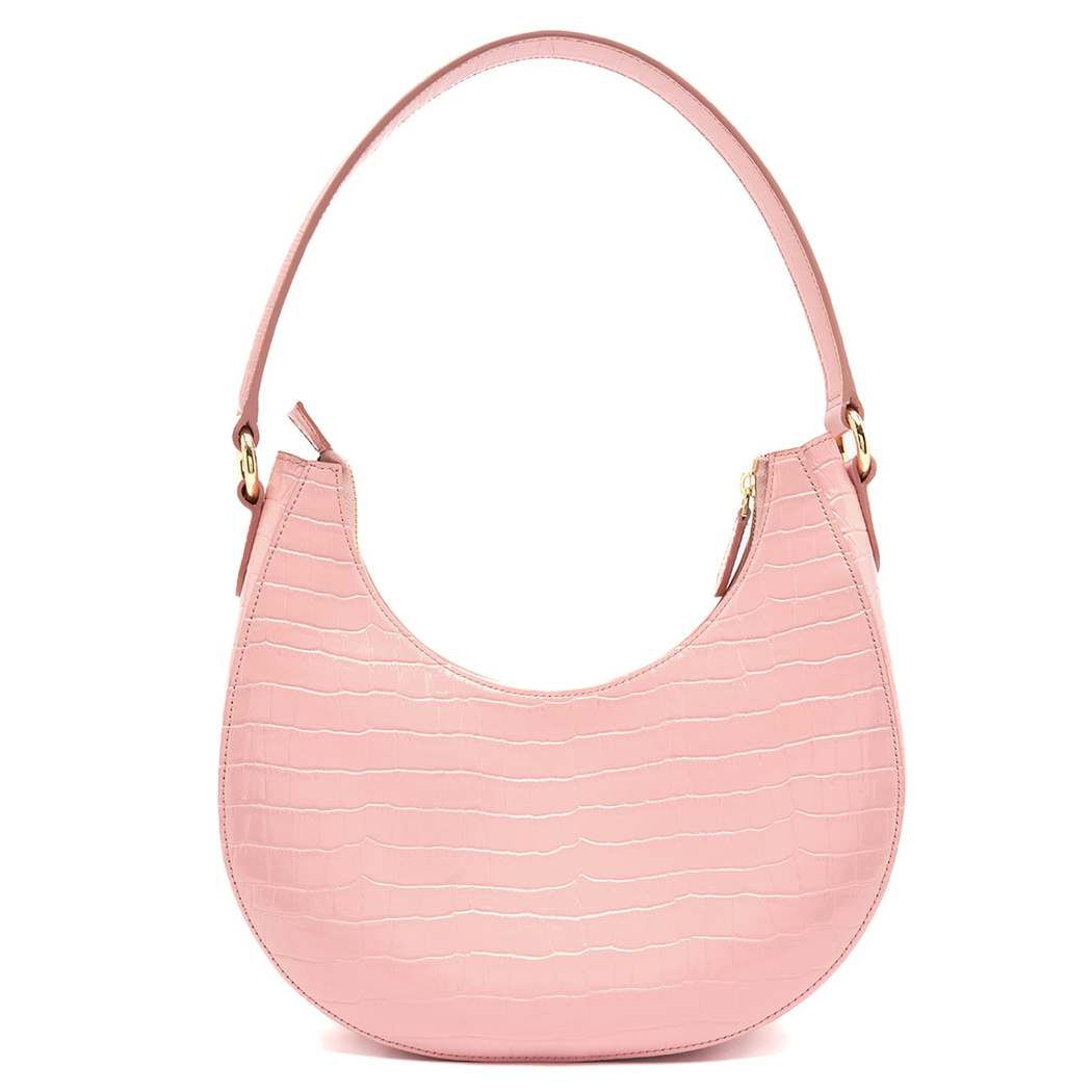 Marriva Pembe Kadın Kroko Baskılı Deri El Çantası 