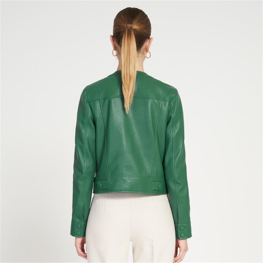 Marry Yeşil Kadın Deri Ceket