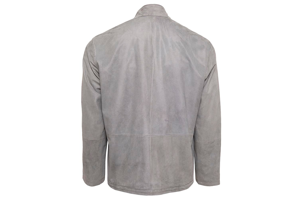 Martino Beyaz Erkek Süet Perfore Çift Taraflı Mont