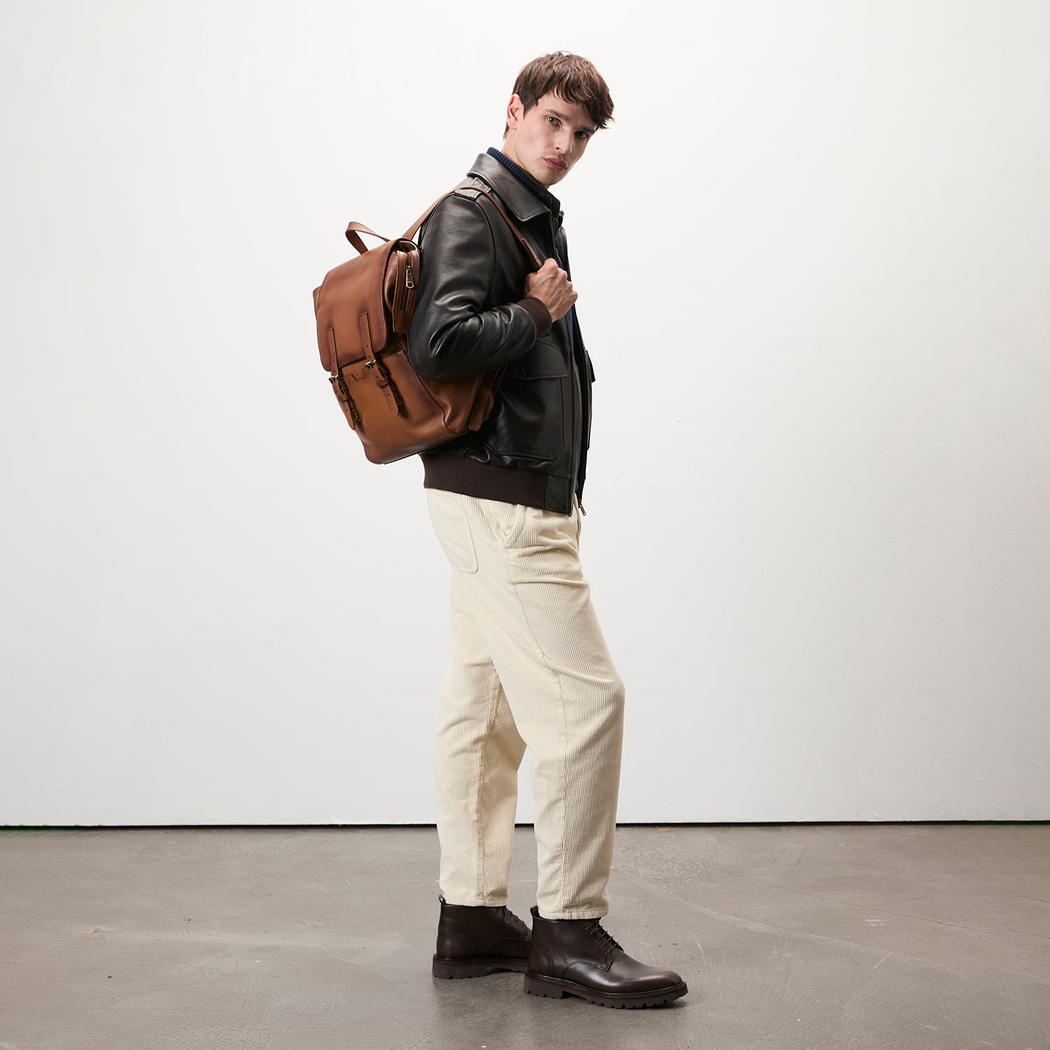 Mateo Kahve Vintage Deri Sırt Çantası