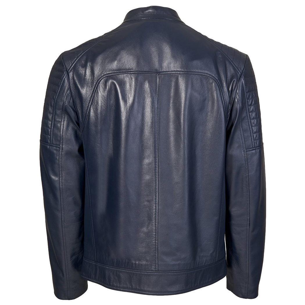 Mattia Lacivert Erkek Deri Mont