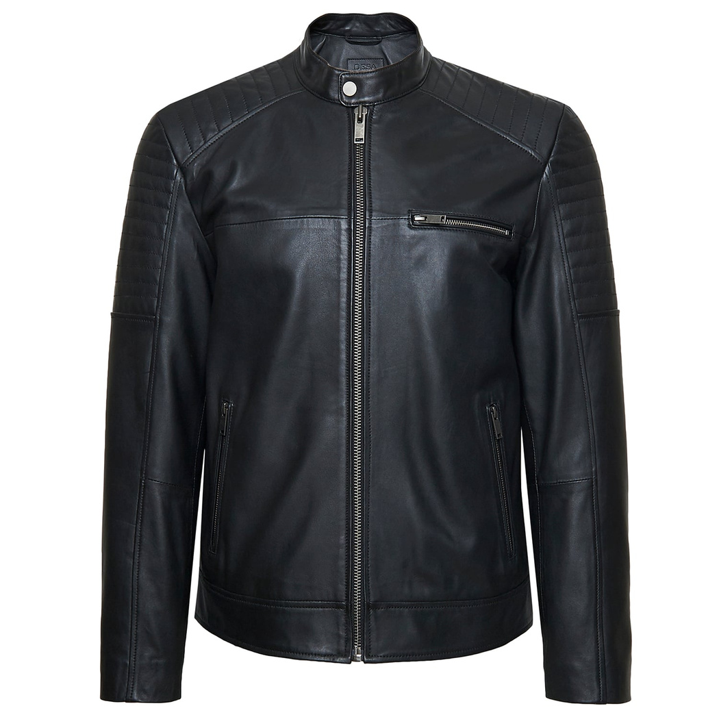 Mattia Siyah Erkek Deri Mont