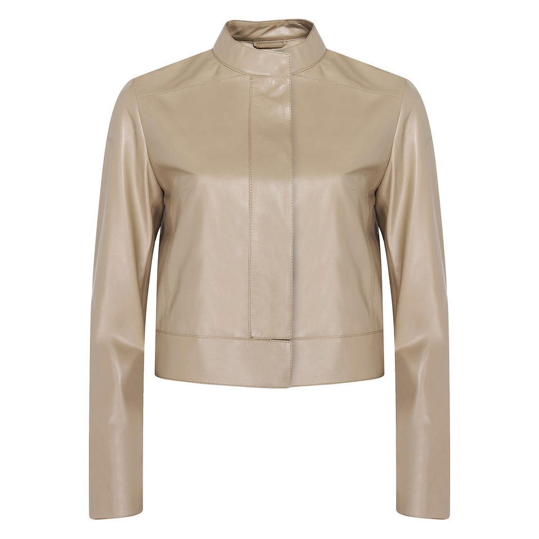 Maura Krem Kadın Deri Ceket