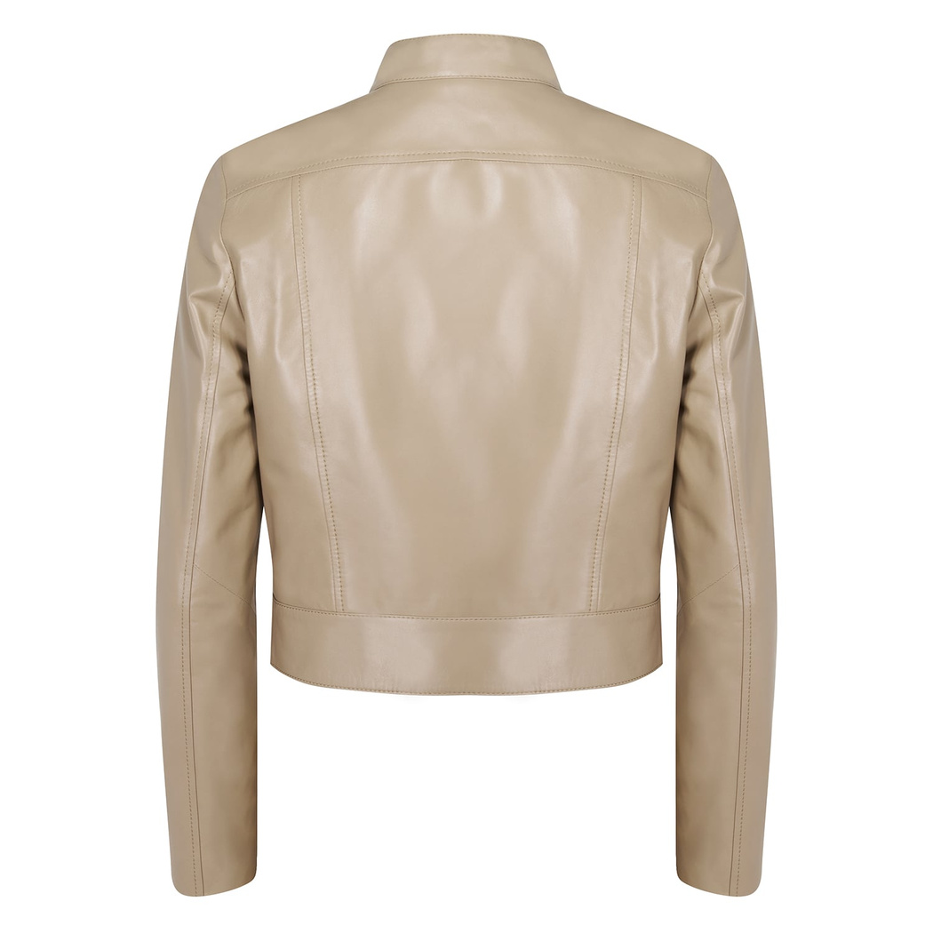 Maura Krem Kadın Deri Ceket