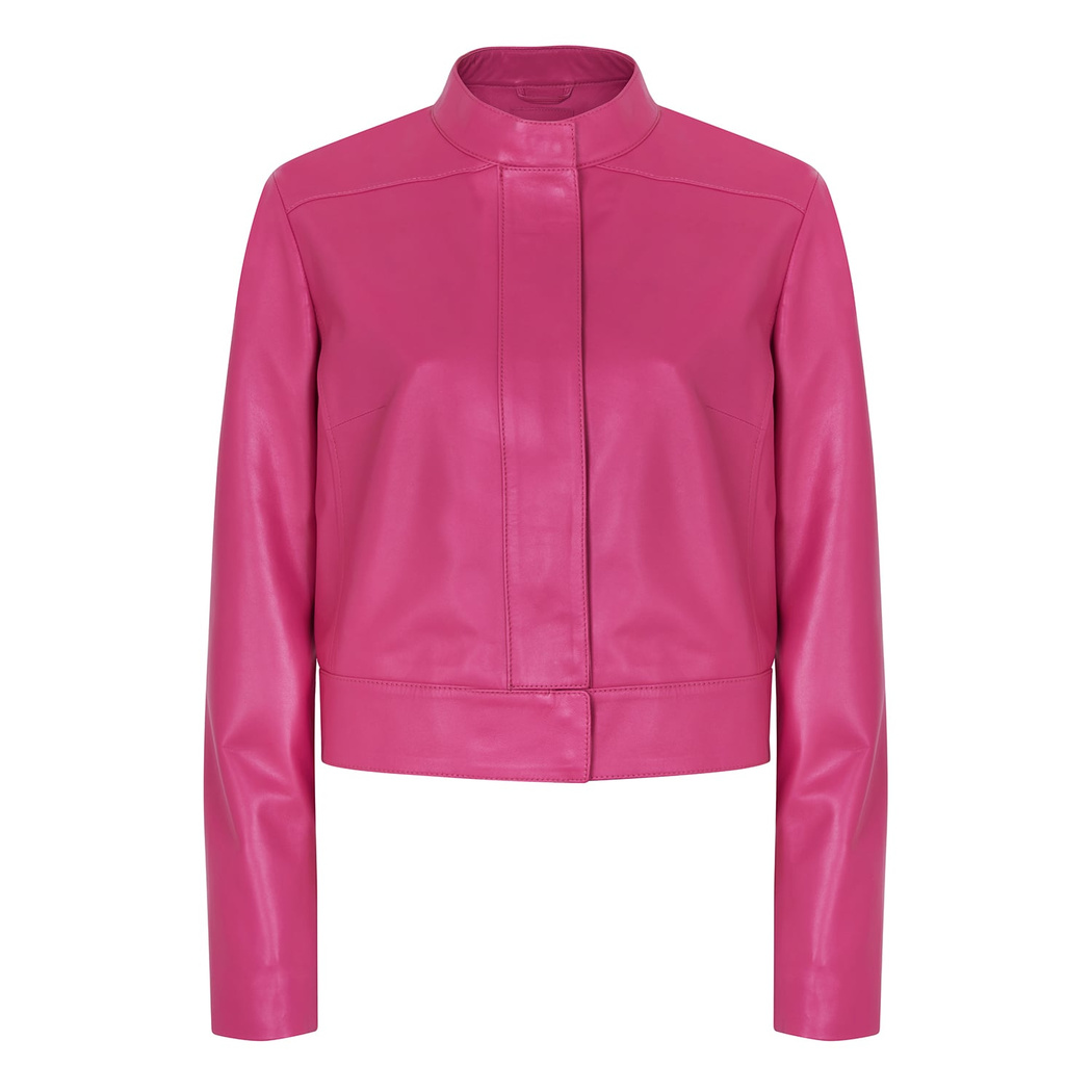 Maura Pembe Kadın Deri Ceket