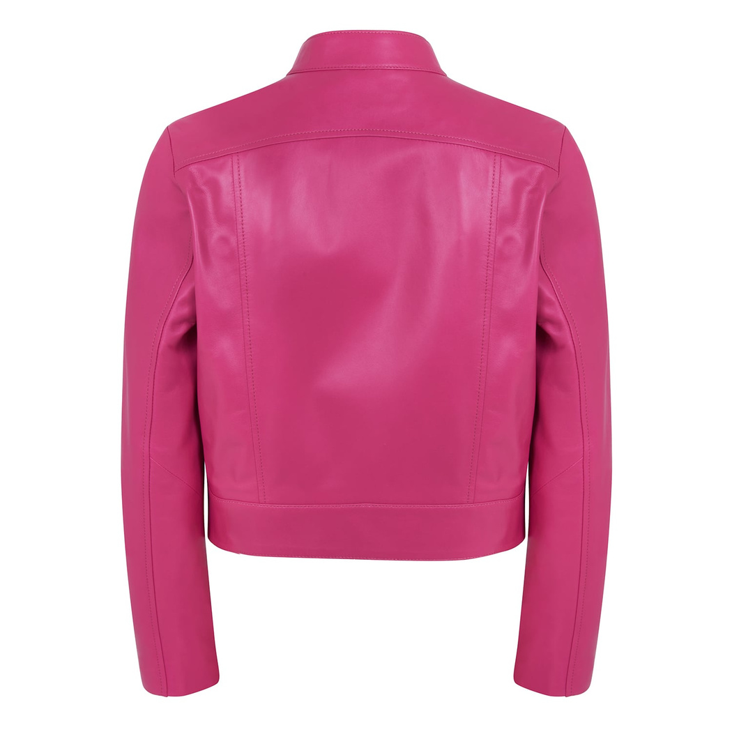 Maura Pembe Kadın Deri Ceket