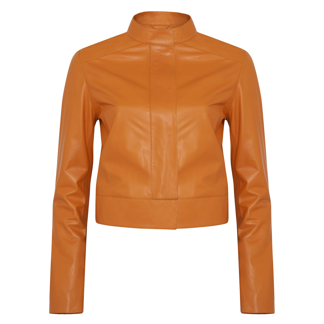 Maura Turuncu Kadın Deri Ceket