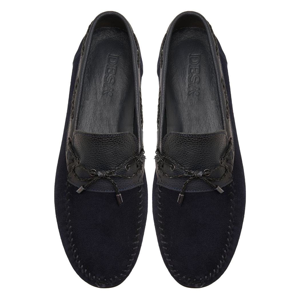 Mauro Lacivert Erkek Süet Loafer