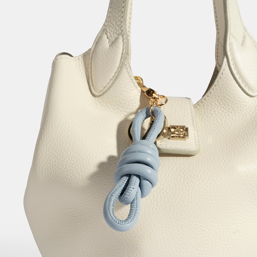 Mavi Düğüm Detaylı Deri Anahtarlık