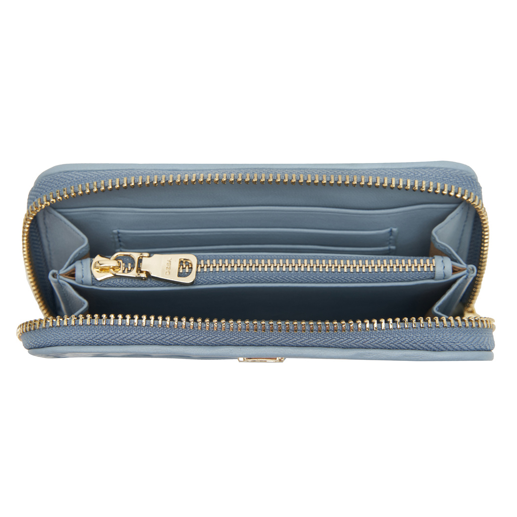 Mavi Örgü Deri Kadın Cüzdan