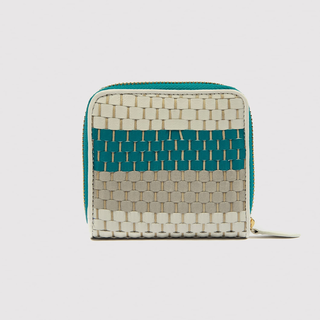 Mavi Örgülü Kadın Deri Cüzdan