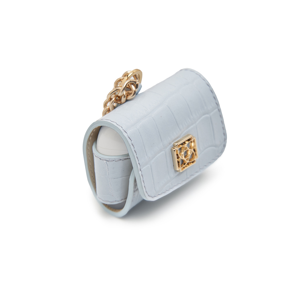 Mavi Zincir Detaylı Deri Airpods Pro Kılıfı