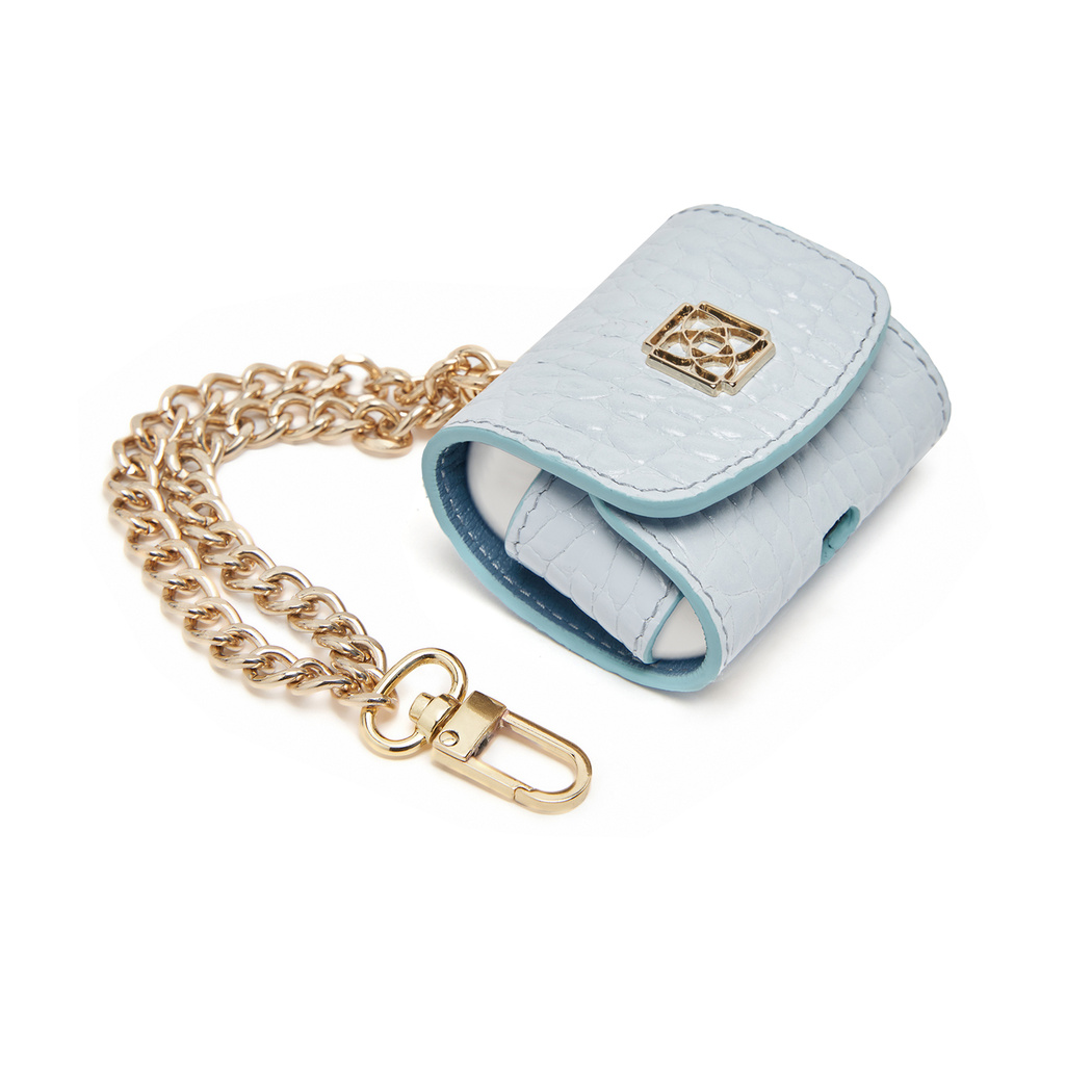 Mavi Zincir Detaylı Deri Airpods Pro Kılıfı