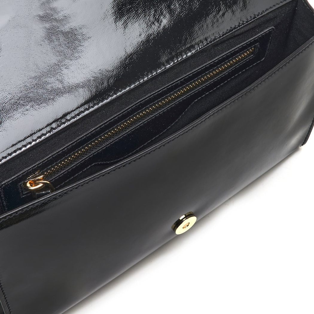 Maxima Siyah Kadın Rugan Deri Clutch 