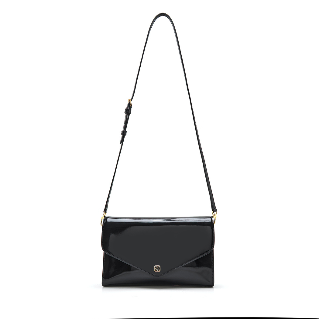 Maxima Siyah Kadın Rugan Deri Clutch 