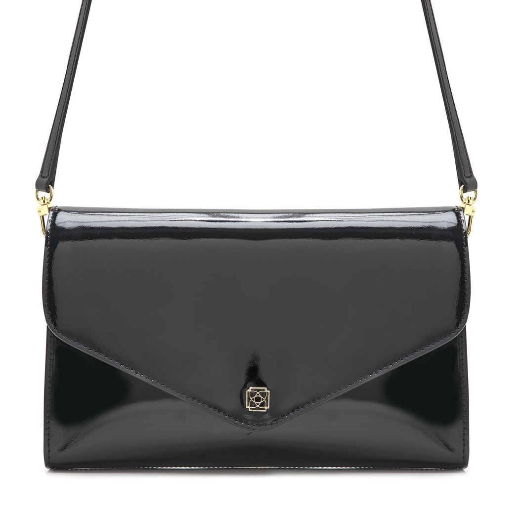 Maxima Siyah Kadın Rugan Deri Clutch 