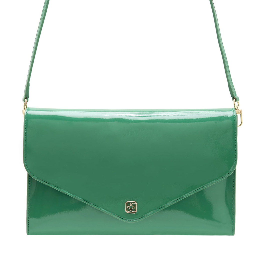 Maxima Yeşil Kadın Rugan Deri Clutch 