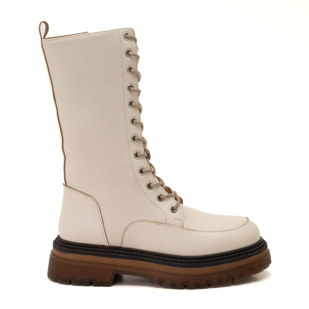 Melosa Ekru Kadın Deri Postal Bot