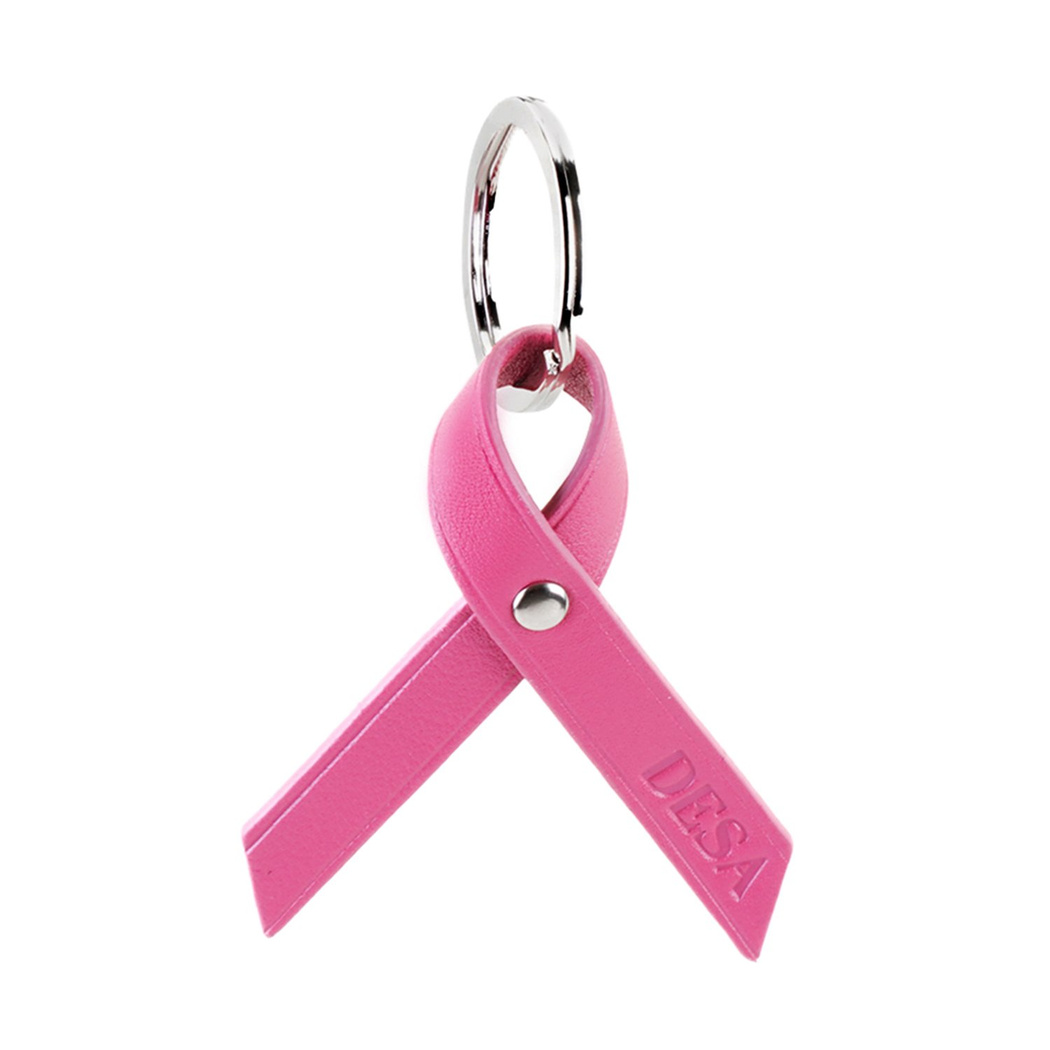 Meme Kanseri Farkındalık Ayına Özel Pembe Deri Anahtarlık