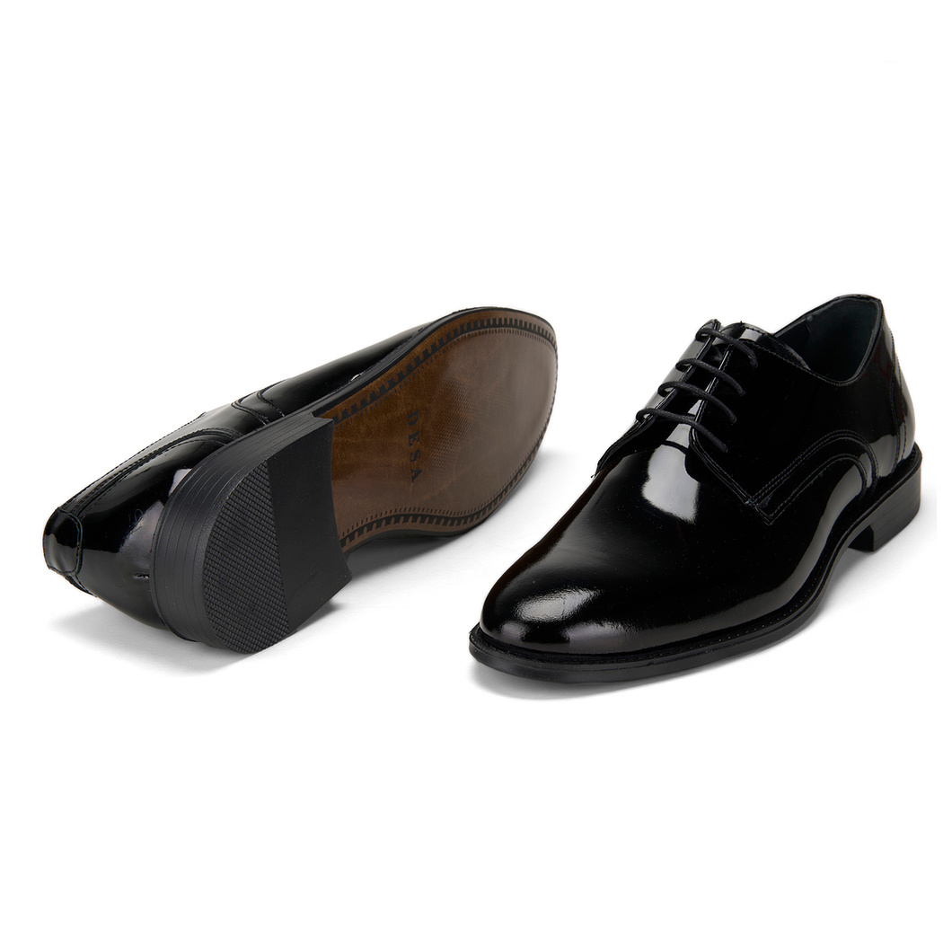 Merlin Siyah Erkek Klasik Rugan Deri Ayakkabı