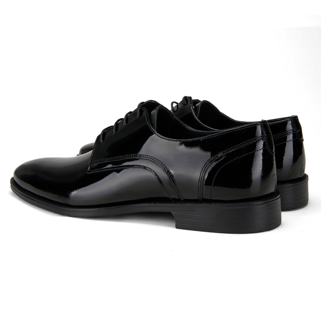 Merlin Siyah Erkek Klasik Rugan Deri Ayakkabı