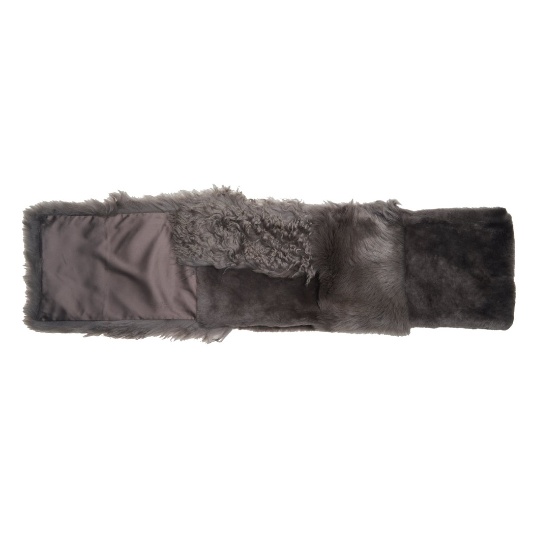 Miranna Gri Kadın Kürk Şal Yaka