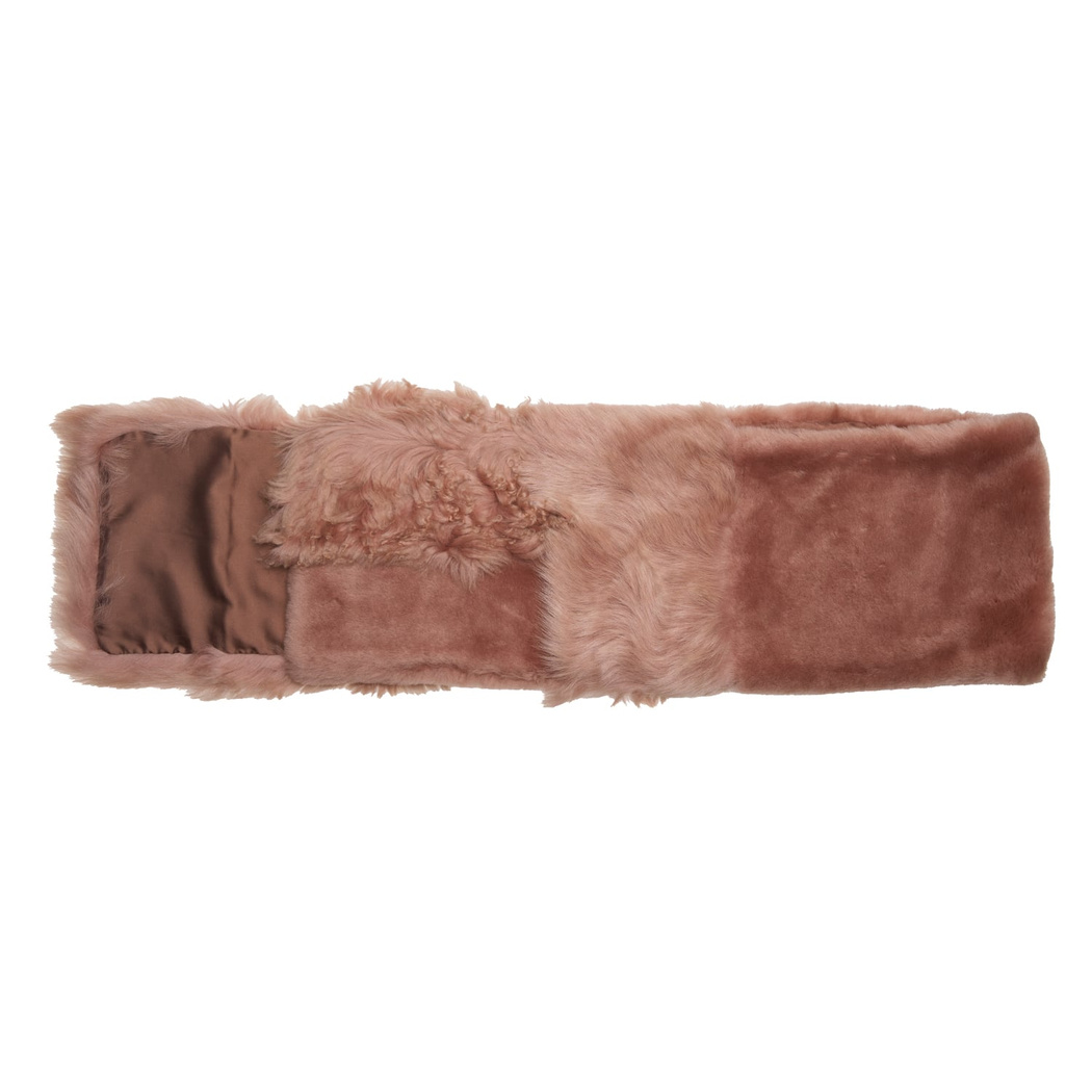 Miranna Pembe Kadın Kürk Şal Yaka