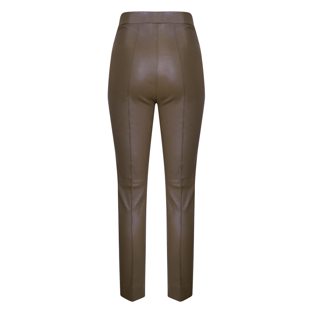 Molly Yeşil Kadın Deri Pantolon