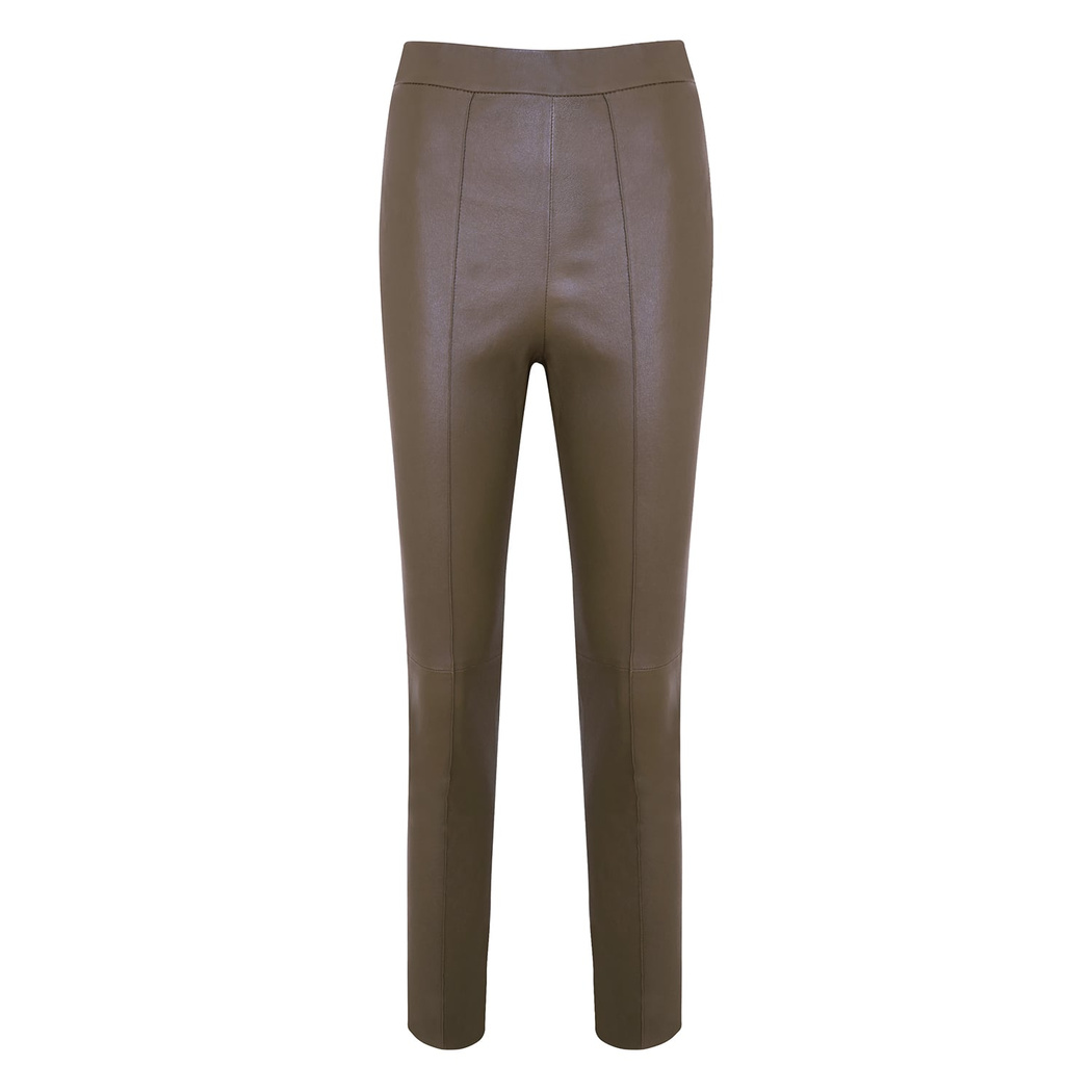 Molly Yeşil Kadın Deri Pantolon