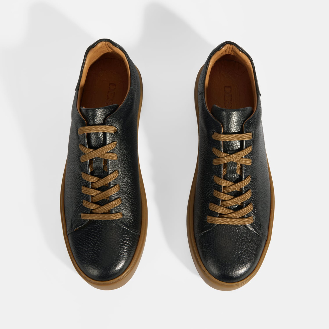 Monikar Siyah Erkek Deri Bağcıklı Günlük Ayakkabı