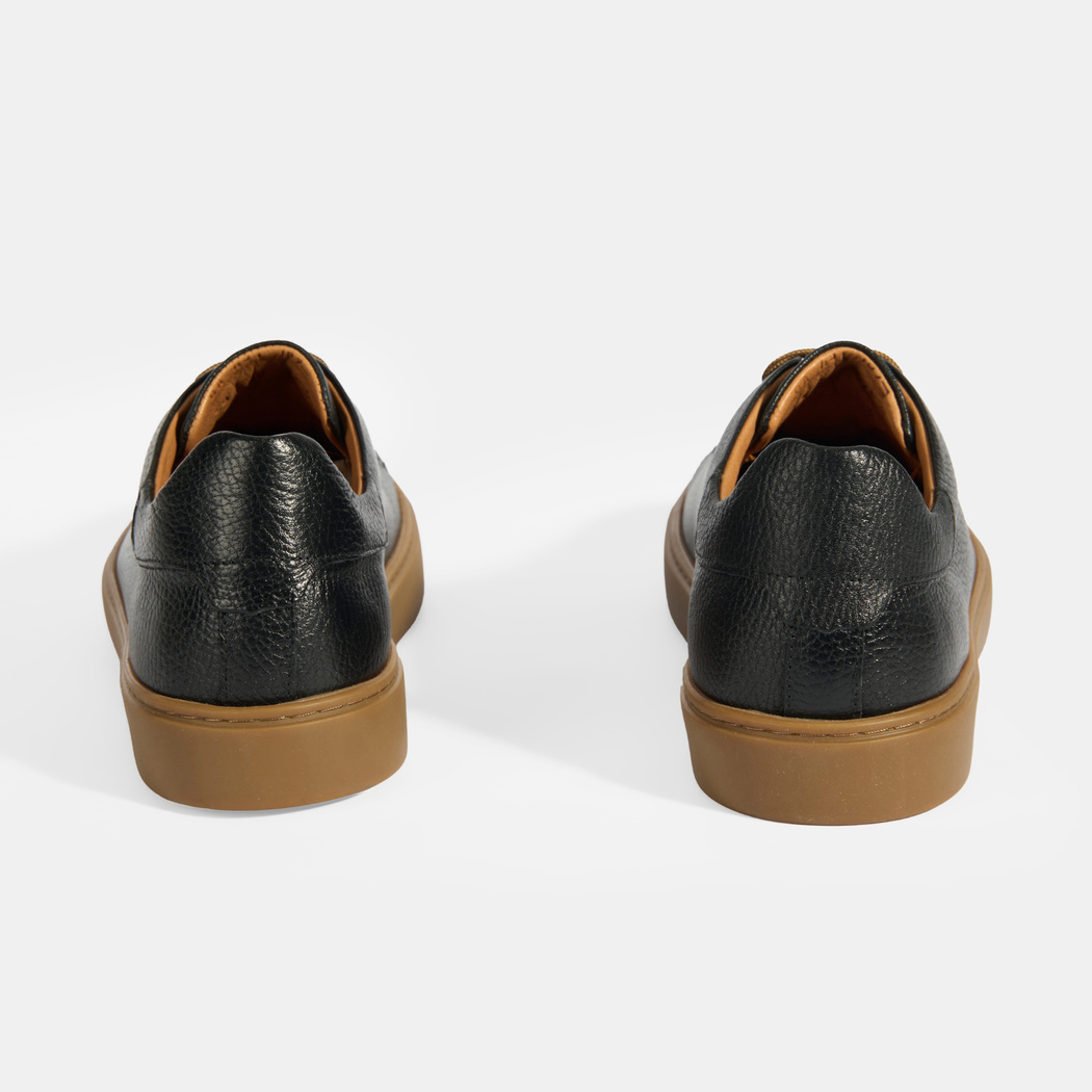 Monikar Siyah Erkek Deri Bağcıklı Günlük Ayakkabı