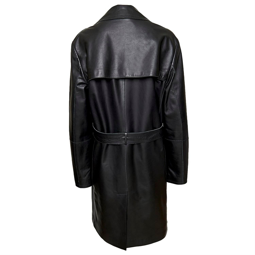 Montay Erkek Deri Uzun Trençkot