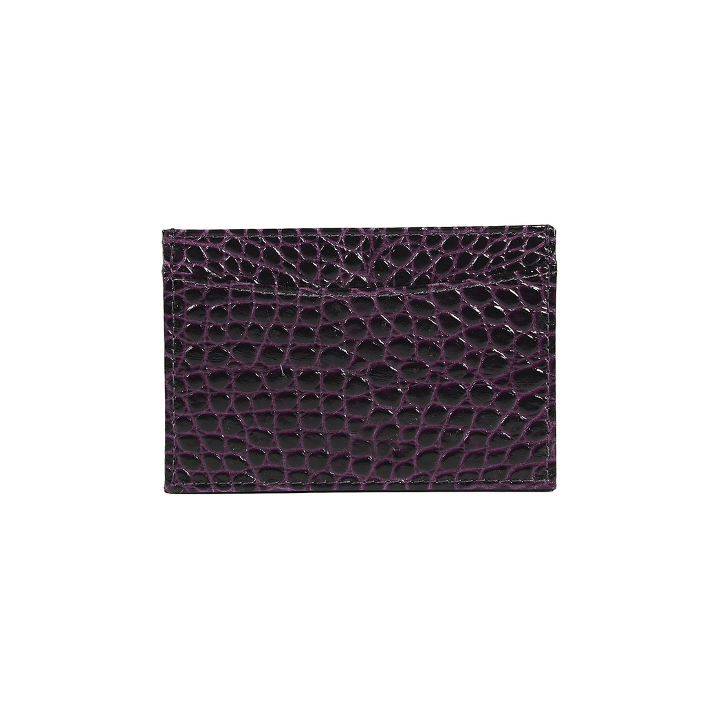 Mor Dukinea Kroko Baskılı Deri Kartlık