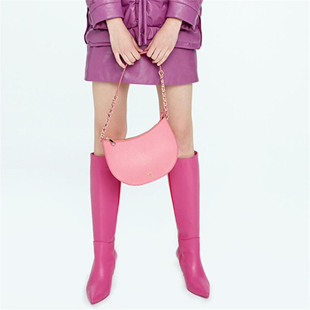 Mor Kadın Deri Etek