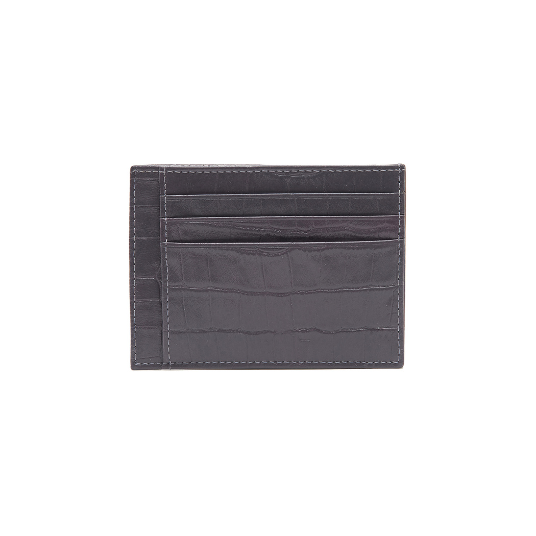 Mor Kroko Baskılı Deri Kartlık